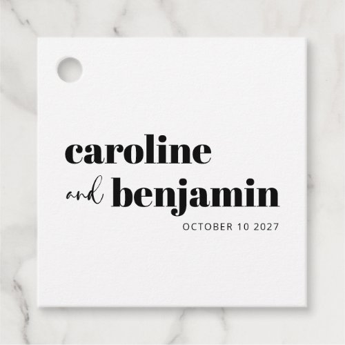 Bold Simple Black and White Chic Modern Wedding Favor Tags