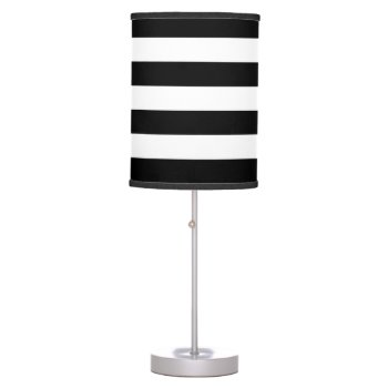 Bold Simple Black And White Stripes Table Lamp by MHDesignStudio at Zazzle