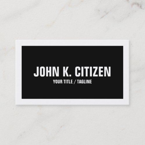 Bold Border Business Card - black and white