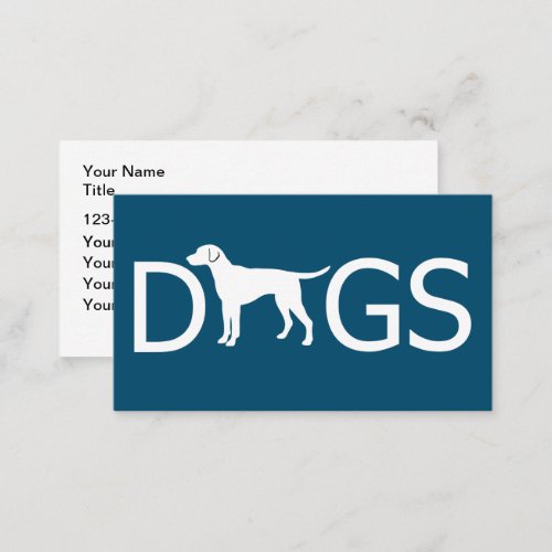 Bold Simple Canine Dog Blue Business Cards