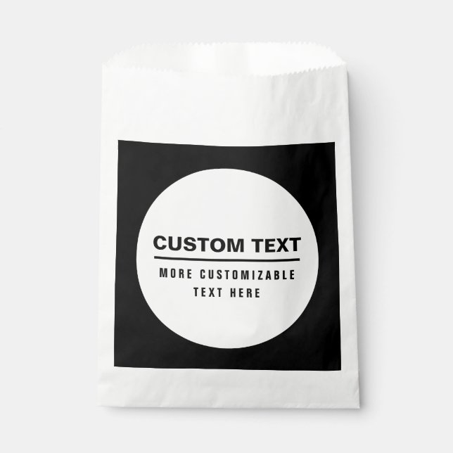 Bold Simple Customizable Text Template  Favor Bag (Front)