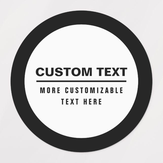 Bold Simple Customizable Text Template  Labels (Design 1)