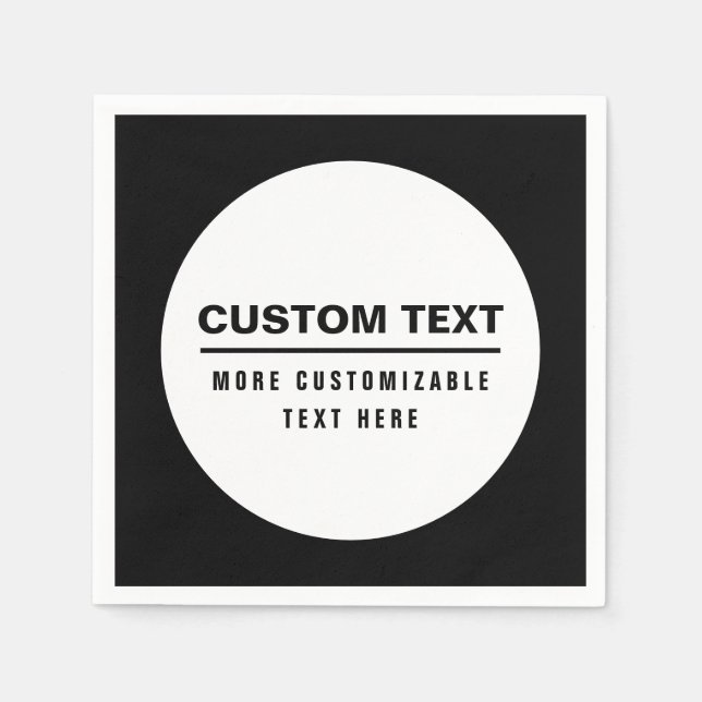 Bold Simple Customizable Text Template  Napkins (Front)