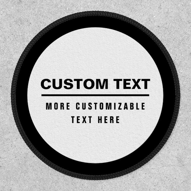 Bold Simple Customizable Text Template  Patch (Front)