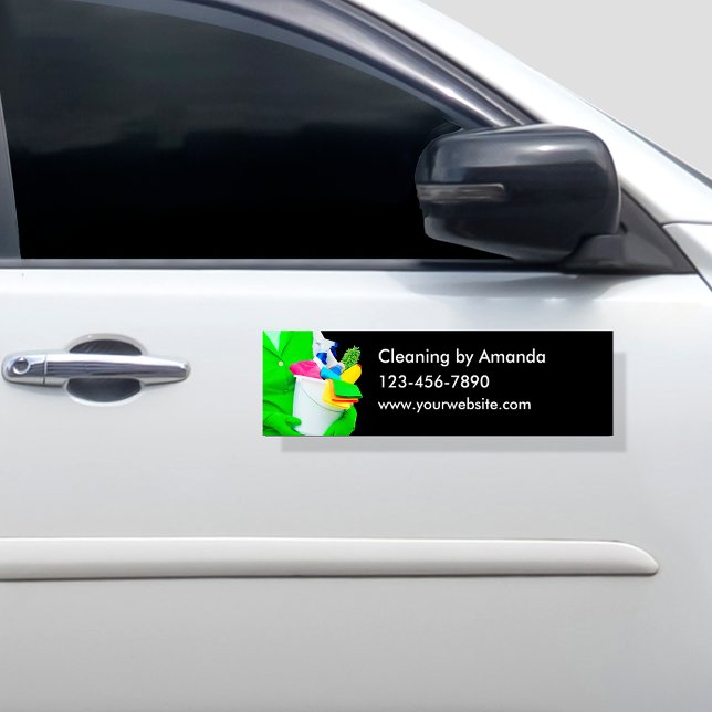 Bold Simple House Cleaning Advertising Car Magnet  (Creator Uploaded)