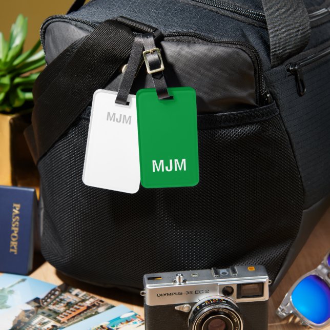 Bold Simple Initials Luggage Tag (Front & Back)