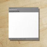 Bold Simple Minimal Grey Border From the Desk of Notepad<br><div class="desc">A contemporary modern notepad for the minimalist. Bold memorable typography pairs well with the typography mix in an chic pairing of classic in black and stylish grey hue. Simple refined. ---------------- PRODUCT DETAILS: Size: 5.5" x 6" (Metric approximate: 13.97 cm x 15.24 cm). Single side tear-away pages. Color and Information...</div>