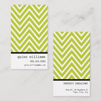 BOLD SIMPLE MODERN chevron pattern fresh lime Business Card