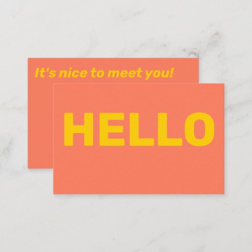 Bold Simple Playful Orange Yellow Colorful  Business Card