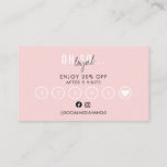 Bold Simple Pretty Pink Script Beauty Loyalty Business Card