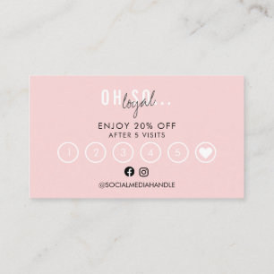 Bold Simple Pretty Pink Script Beauty Loyalty Business Card