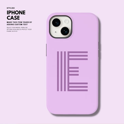 Bold Simple Retro Lilac Lavender Initial Monogram Case_Mate iPhone 14 Case