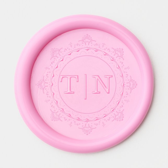 Bold Simple Round Personalid Wedding Seal Monogram Wax Seal Sticker (Front)