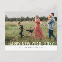 Bold Simple Script Happy New Year Holiday  Postcard