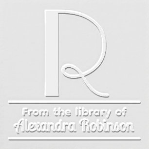 Bold Single Initial Monogram Name #7 Library Embosser