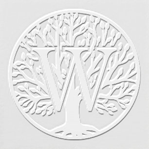Bold Single Initial Over Tree of Life #1F Embosser