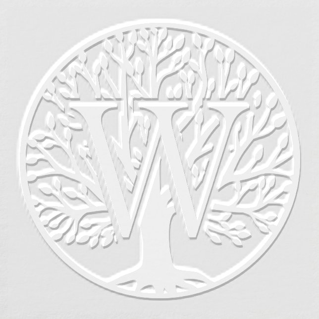Bold Single Initial Over Tree of Life #1F Embosser (Design)