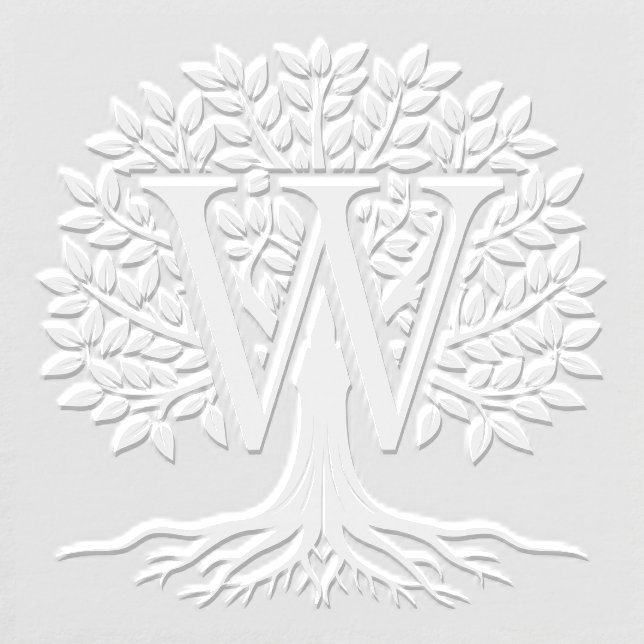 Bold Single Initial Over Tree of Life #2 Embosser (Design)