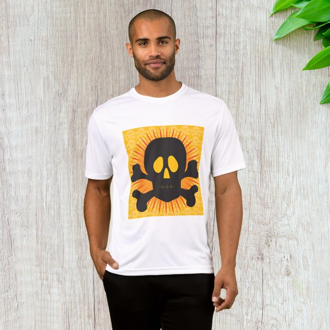 Bold Skull and Crossbones with Orange Burst T-Shirt (Creator Uploaded)