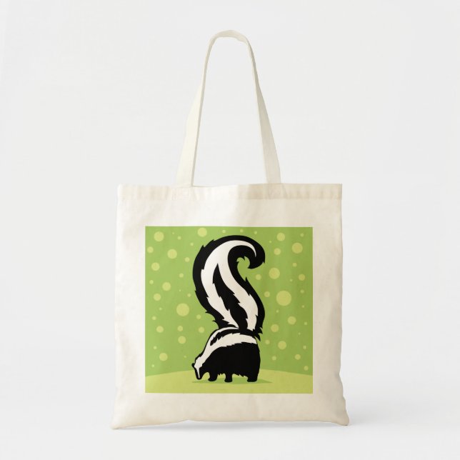 Bold Skunk Illustration With Green Dots bag (Front)