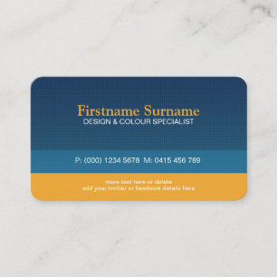 Bold & Sleek Blue Orange Business Card