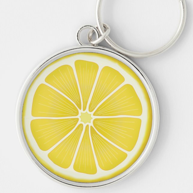 Bold Slice of Lemon Yellow Keychain (Front)