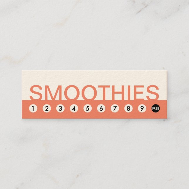 bold SMOOTHIES customer loyalty Card (Front)