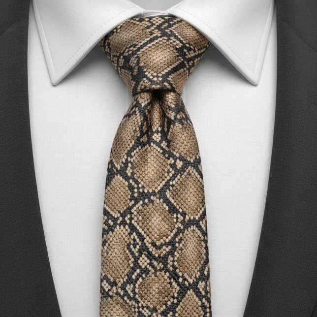 Bold Snakeskin Animal Print Pattern Neck Tie (Creator Uploaded)