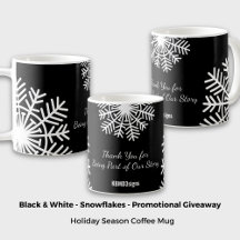 Bold Snowflake Black & White Promotional Giveaway