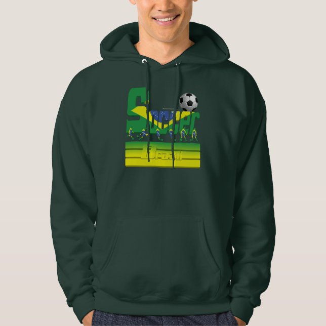 Bold Soccer Brazil Men's Hoodie (Front)