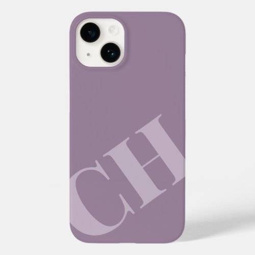Bold Soft Lavender White Modern Monogram Case_Mate iPhone 14 Case