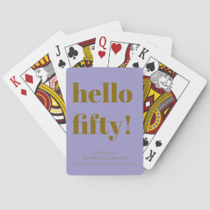 Bold Soft Purple Modern 50th Birthday Custom Poker Cards
