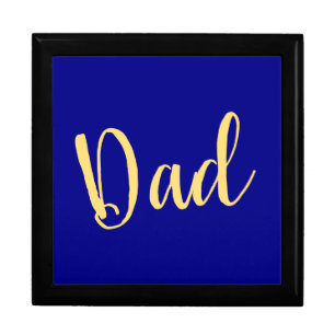 Bold Sophisticated Deep Royal Blue "Dad" Script Gift Box