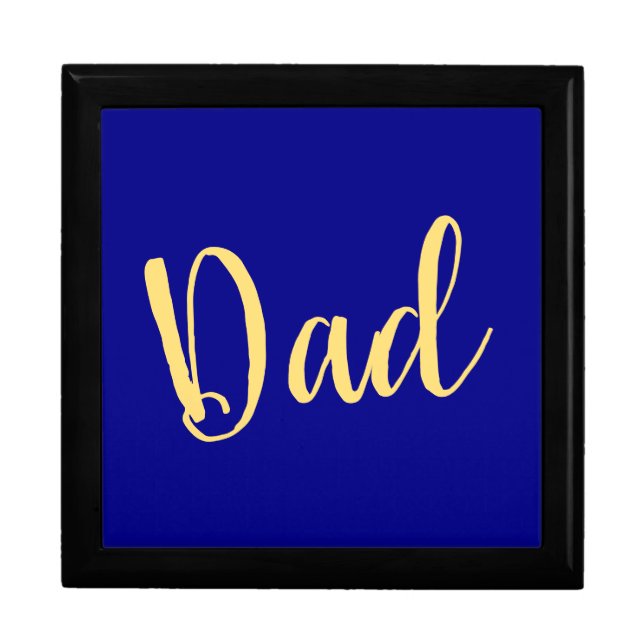 Bold Sophisticated Deep Royal Blue "Dad" Script Gift Box (Front)