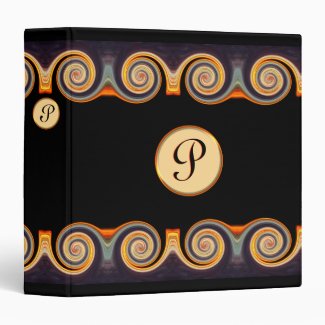 Bold Spiral design Monogram 1.5 inch Binder