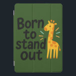 Bold Spirit: Born to Stand Out iPad Pro Cover<br><div class="desc">A vibrant giraffe illustration with a bold message: “Born to stand out” — be proud of your uniqueness.</div>
