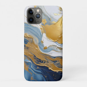 Bold Splash of Gold and Blue iPhone 11 Pro Case