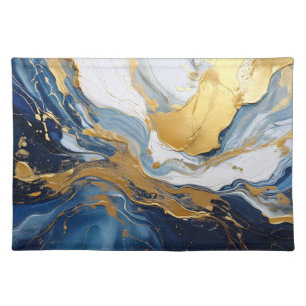 Bold Splash of Gold and Blue Cloth Placemat