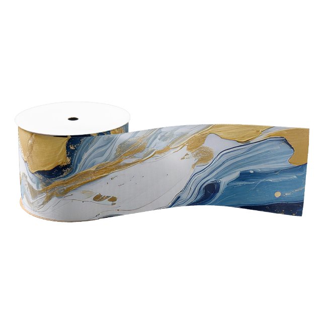 Bold Splash of Gold and Blue Grosgrain Ribbon (Spool)