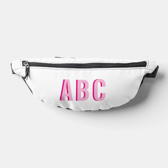 Bold Sport Hot Pink 3 Letter Monogram Fanny Pack (Lay Down)