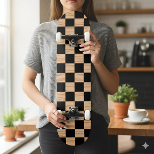 Bold Square Checkers Skateboard Deck Pattern Desig