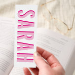 Bold Stacked Pink Letter Name Bookmarks<br><div class="desc">Bright pink and hot pink bold font style double-layer name or monogram. 
A pink monogram with a hot pink drop shadow. 
For longer given names you can adjust the font size as needed.</div>