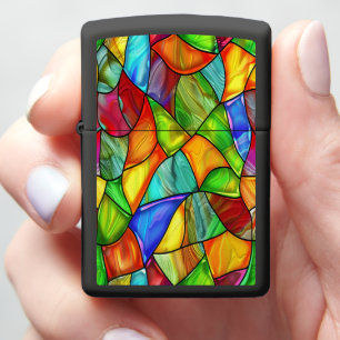 Bold Stained Glass Design Zippo Lighter