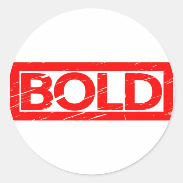 Bold Stamp Classic Round Sticker (Front)