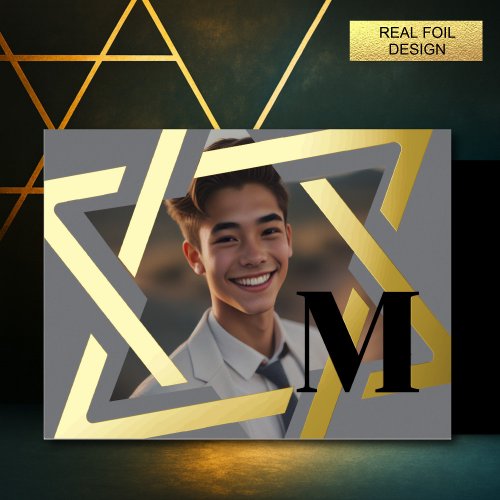 Bold Star of David Photo Thank You Monogram