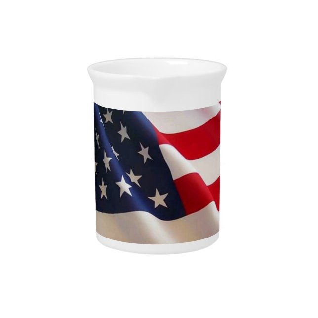 Bold Stars and Stripes – United States Flag Art  Beverage Pitcher (Front)
