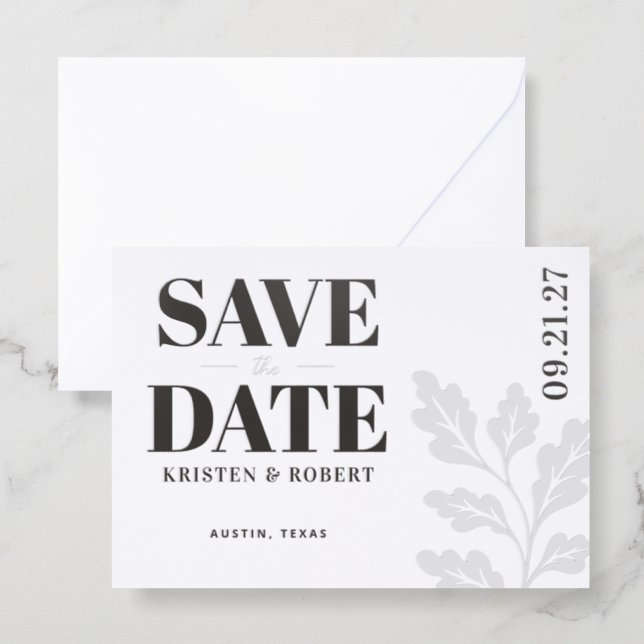 Bold Statement Monogram Save the Date Letterpress Invitation