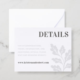 Bold Statement Monogram Wedding Details Letterpress Enclosure Card