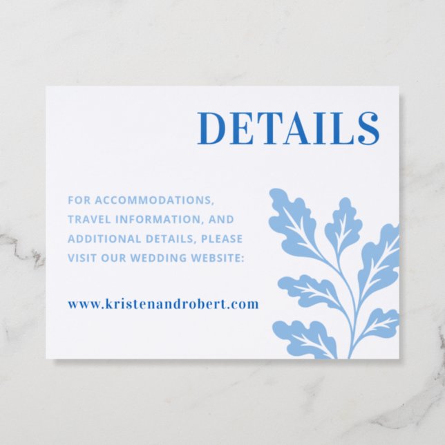 Bold Statement Monogram Wedding Details Letterpress Enclosure Card (Front)