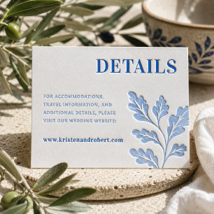 Bold Statement Monogram Wedding Details Letterpress Enclosure Card